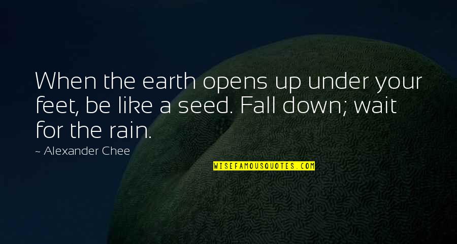 Chee Quotes By Alexander Chee: When the earth opens up under your feet,