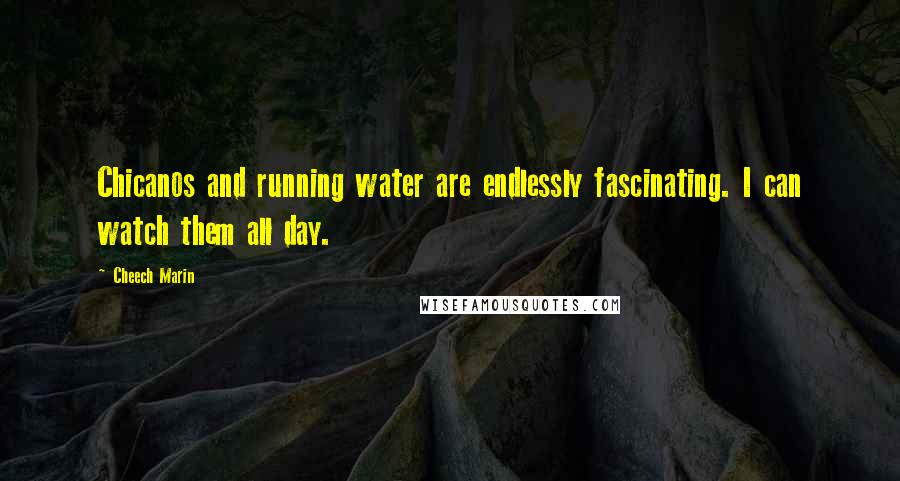 Cheech Marin quotes: Chicanos and running water are endlessly fascinating. I can watch them all day.