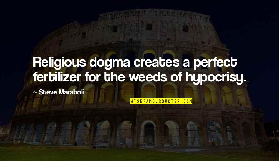 Cheeky British Quotes By Steve Maraboli: Religious dogma creates a perfect fertilizer for the