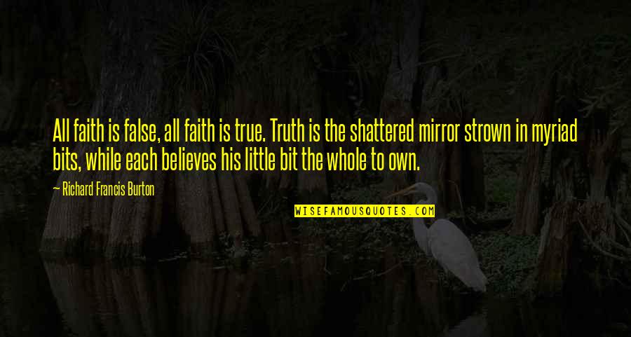 Cheerleading Not Being A Sport Quotes By Richard Francis Burton: All faith is false, all faith is true.