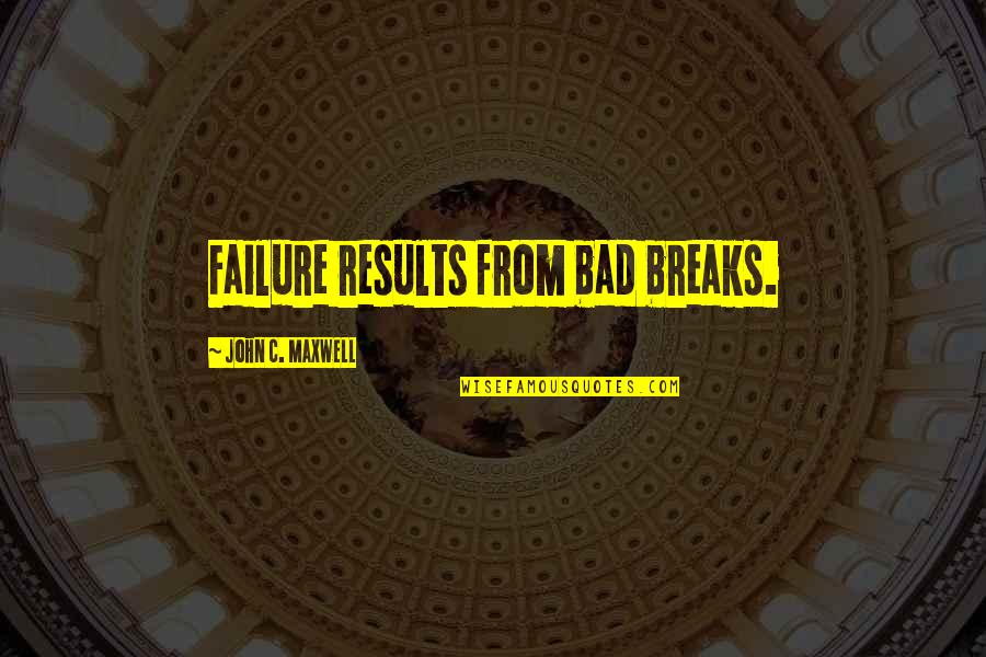 Cheers To 10 Years Of Friendship Quotes By John C. Maxwell: Failure results from bad breaks.