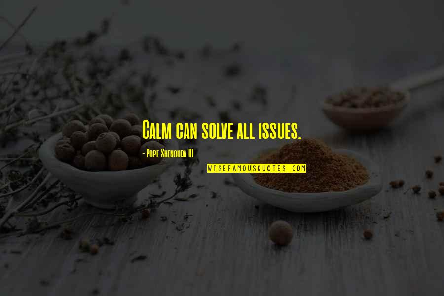 Cheeseless Quiche Quotes By Pope Shenouda III: Calm can solve all issues. Cheeseless Quiche Quotes By Pope Shenouda III: Calm can solve all issues.