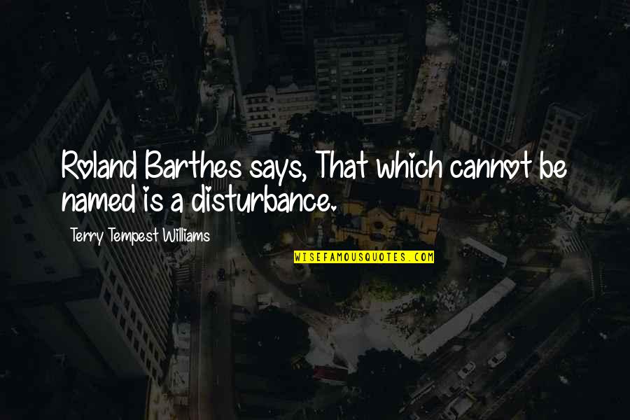 Cheesesteaks In Philadelphia Quotes By Terry Tempest Williams: Roland Barthes says, That which cannot be named