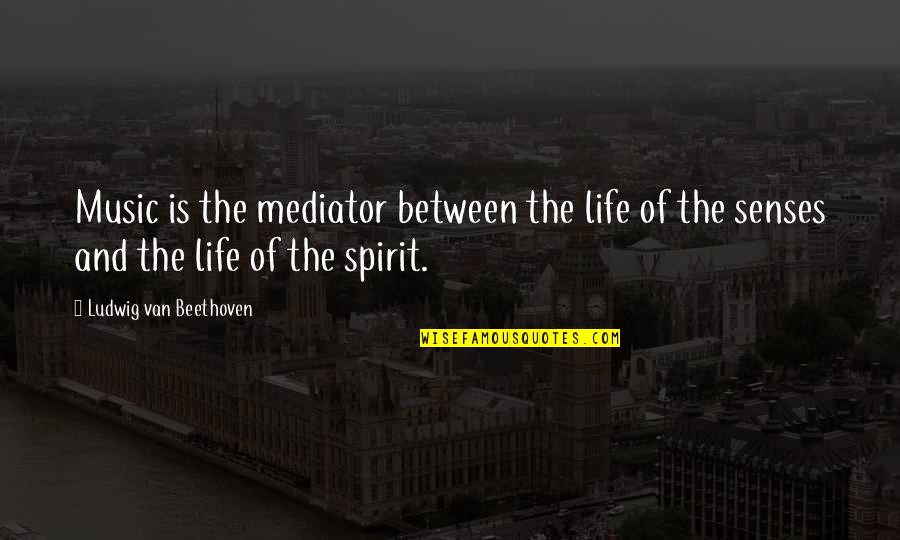 Cheesy Postcard Quotes By Ludwig Van Beethoven: Music is the mediator between the life of