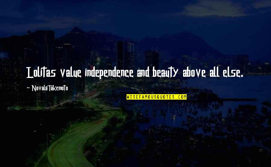 Chef Henny Quotes By Novala Takemoto: Lolitas value independence and beauty above all else. Chef Henny Quotes By Novala Takemoto: Lolitas value independence and beauty above all else.