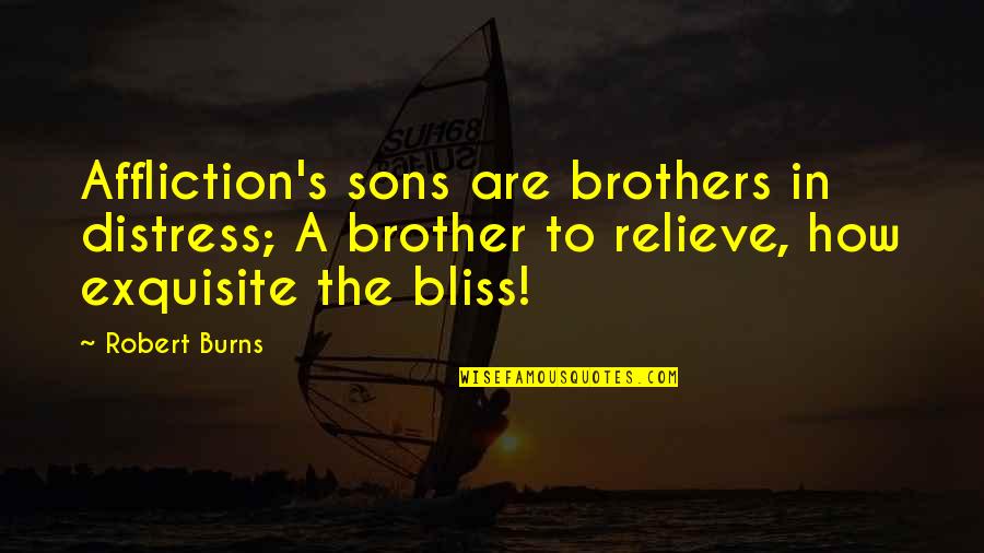 Chef Works Quotes By Robert Burns: Affliction's sons are brothers in distress; A brother