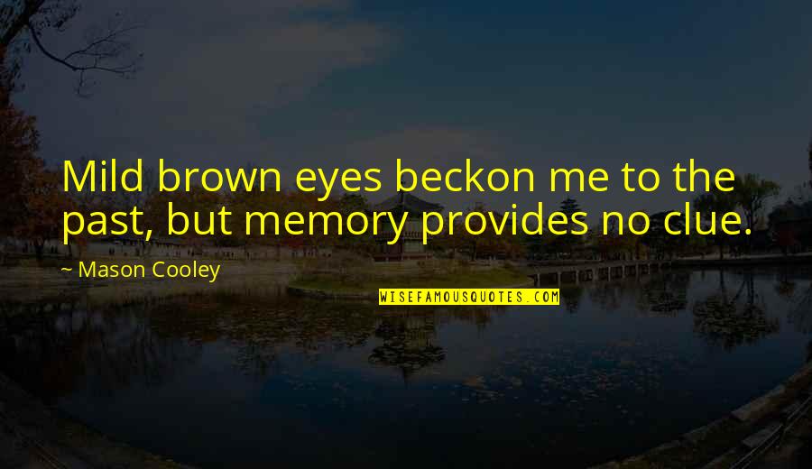 Chehre Pe Chehra Quotes By Mason Cooley: Mild brown eyes beckon me to the past,