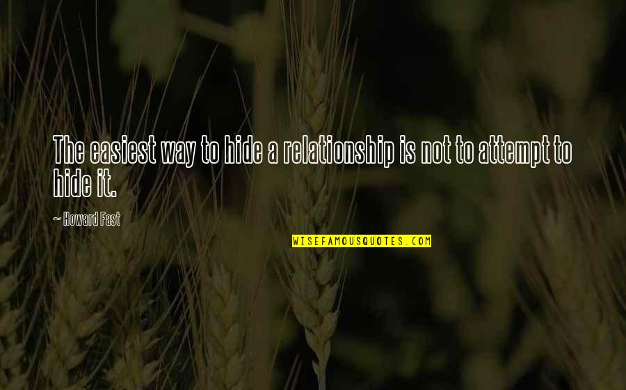 Chekas Cupcake Quotes By Howard Fast: The easiest way to hide a relationship is