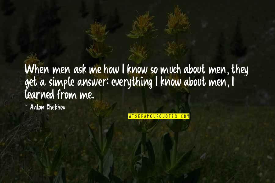 Chekhov Quotes By Anton Chekhov: When men ask me how I know so