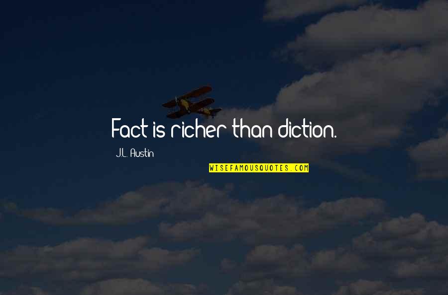Chella H Quotes By J.L. Austin: Fact is richer than diction.