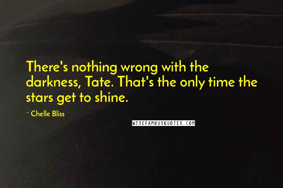 Chelle Bliss quotes: There's nothing wrong with the darkness, Tate. That's the only time the stars get to shine.