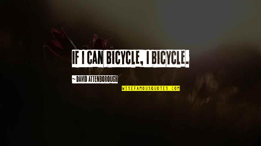 Chellsie Memmel Quotes By David Attenborough: If I can bicycle, I bicycle.