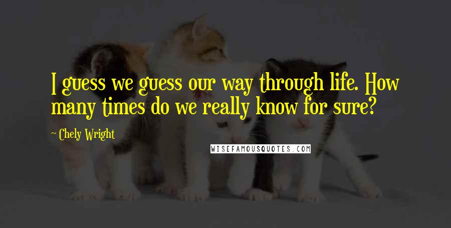 Chely Wright quotes: I guess we guess our way through life. How many times do we really know for sure?