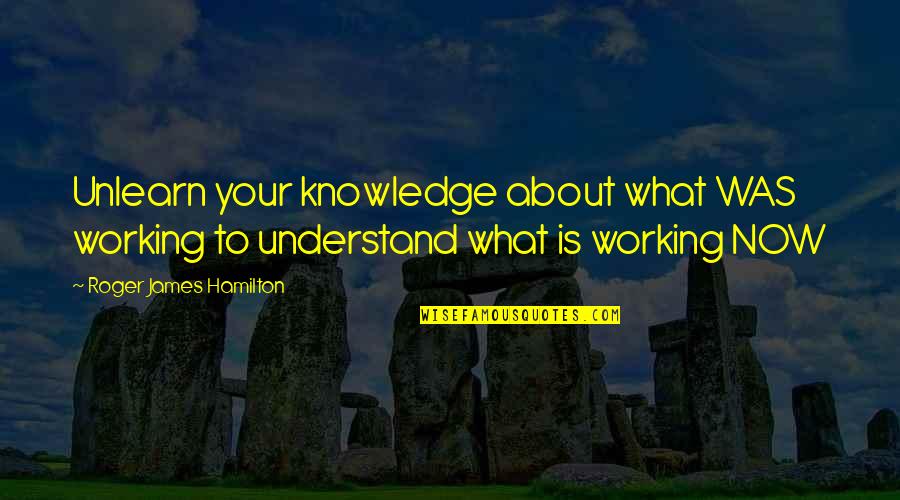 Chelyn Ang Quotes By Roger James Hamilton: Unlearn your knowledge about what WAS working to