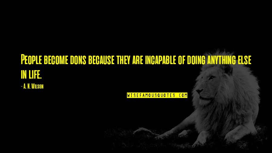 Chemerinsky Supplement Quotes By A. N. Wilson: People become dons because they are incapable of