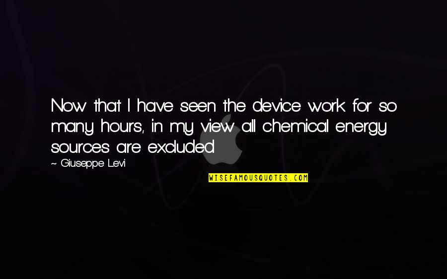 Chemical Energy Quotes By Giuseppe Levi: Now that I have seen the device work