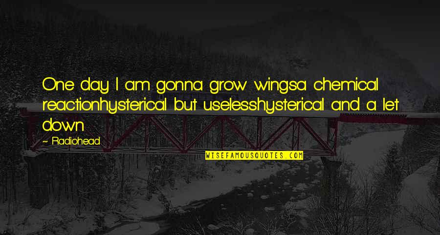 Chemical Reaction Quotes By Radiohead: One day I am gonna grow wingsa chemical