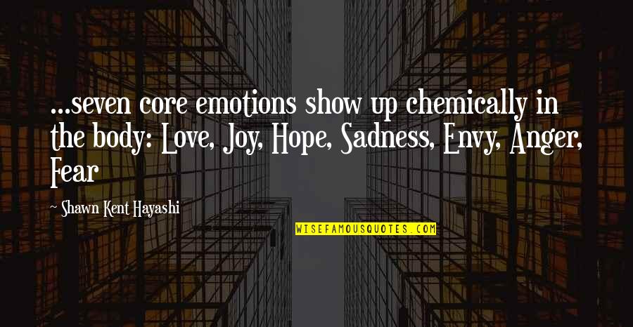 Chemically Quotes By Shawn Kent Hayashi: ...seven core emotions show up chemically in the