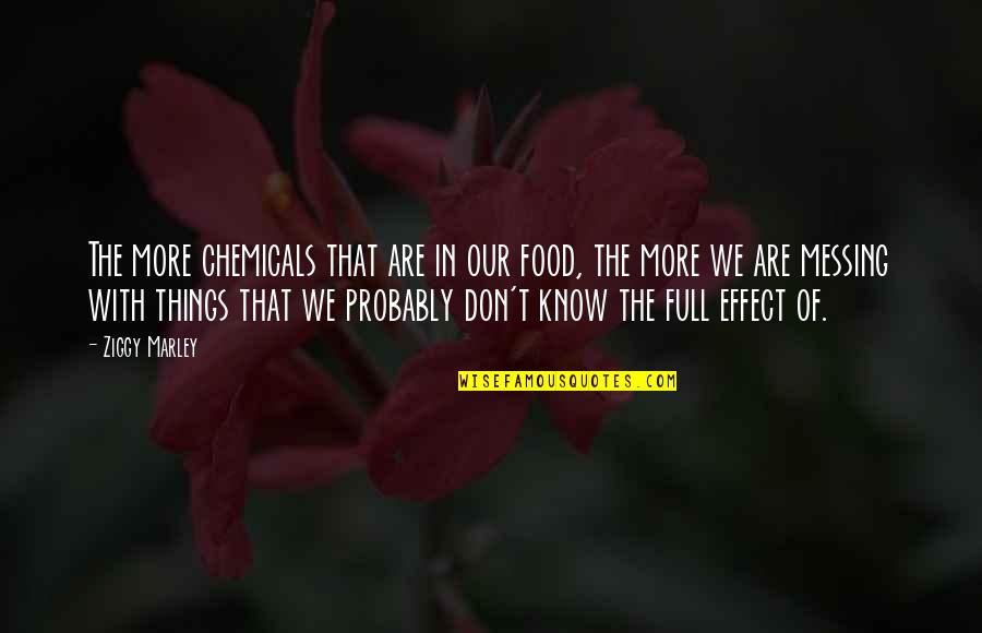 Chemicals In Food Quotes By Ziggy Marley: The more chemicals that are in our food,