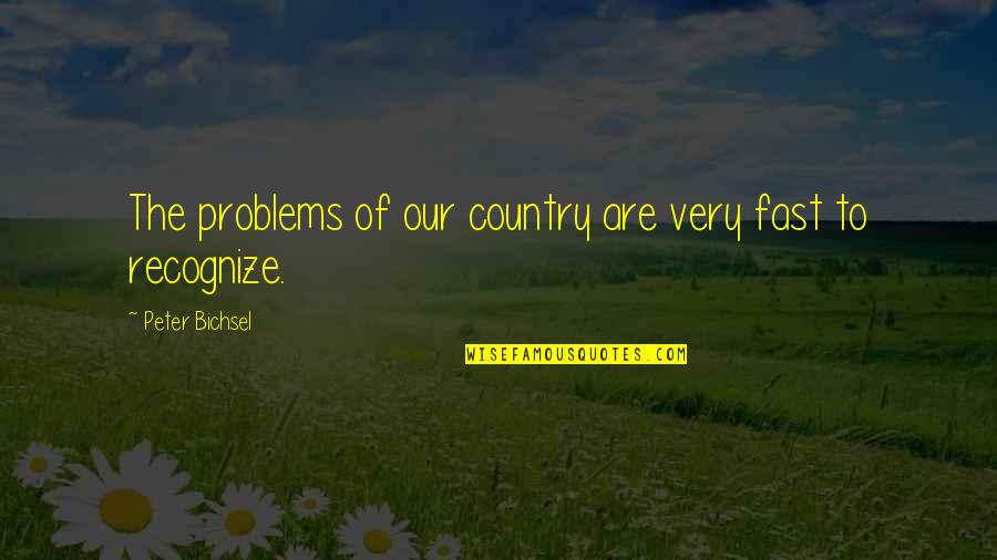 Chemistries Blood Quotes By Peter Bichsel: The problems of our country are very fast