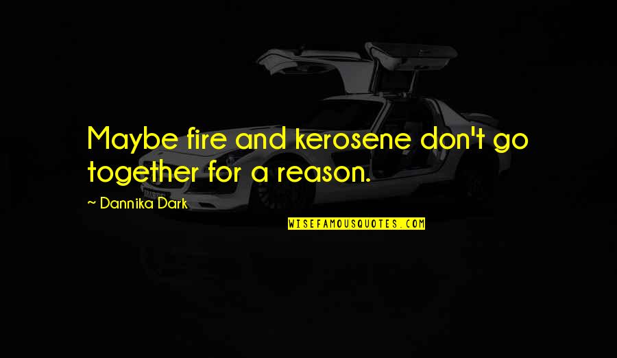 Chemistry And Love Quotes By Dannika Dark: Maybe fire and kerosene don't go together for