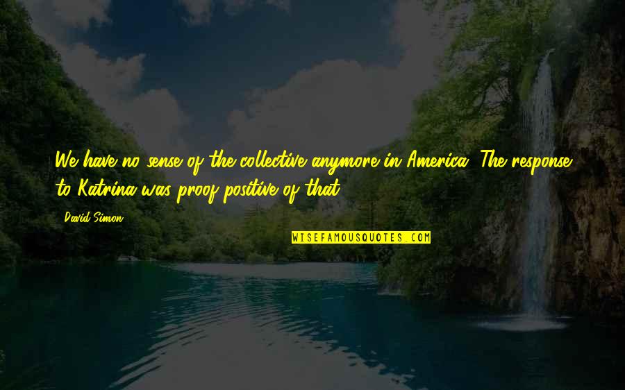 Chemistry Experiments Quotes By David Simon: We have no sense of the collective anymore Chemistry Experiments Quotes By David Simon: We have no sense of the collective anymore
