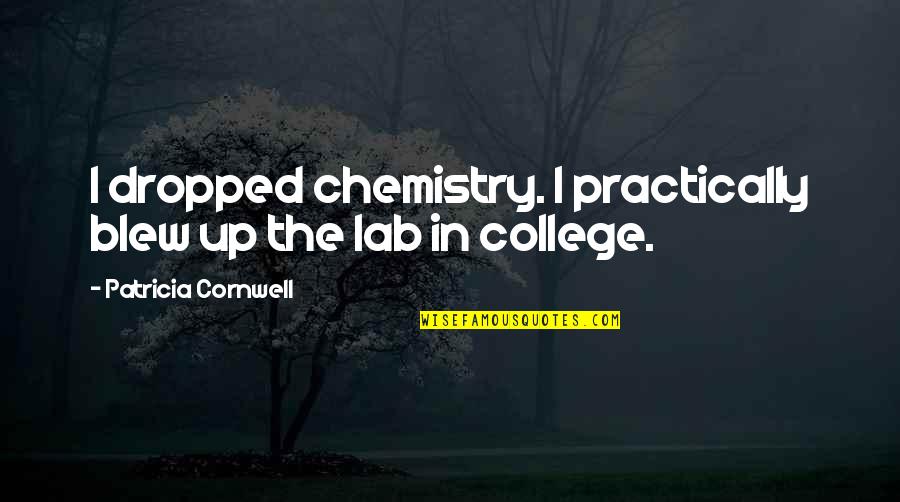 Chemistry Lab Quotes By Patricia Cornwell: I dropped chemistry. I practically blew up the
