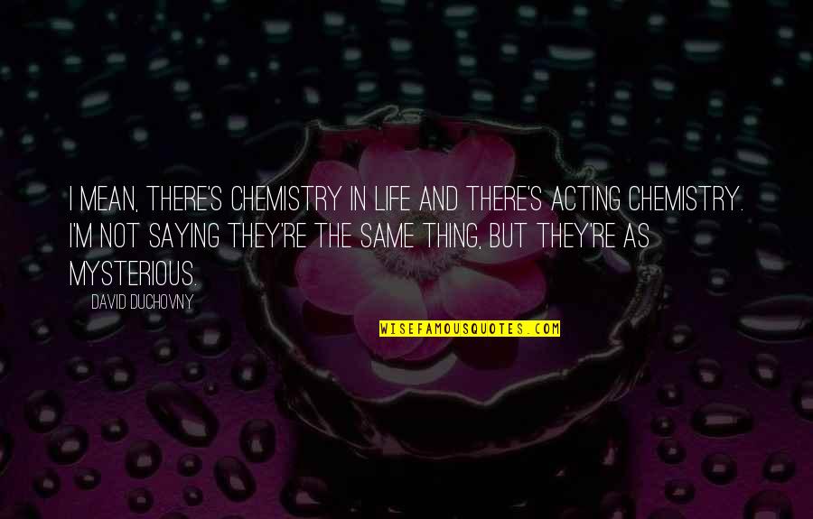 Chemistry's Quotes By David Duchovny: I mean, there's chemistry in life and there's