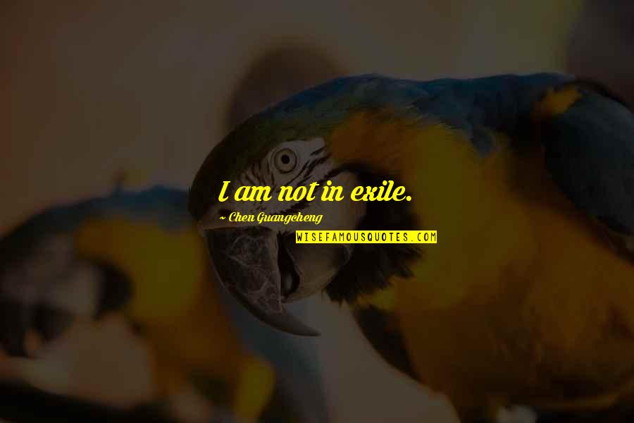 Chen Quotes By Chen Guangcheng: I am not in exile. Chen Quotes By Chen Guangcheng: I am not in exile.