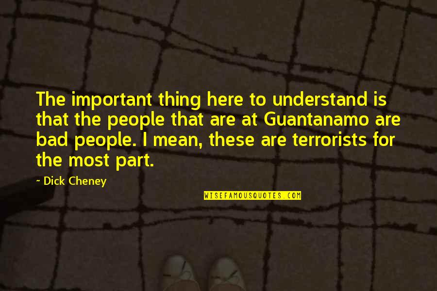 Cheney Quotes By Dick Cheney: The important thing here to understand is that