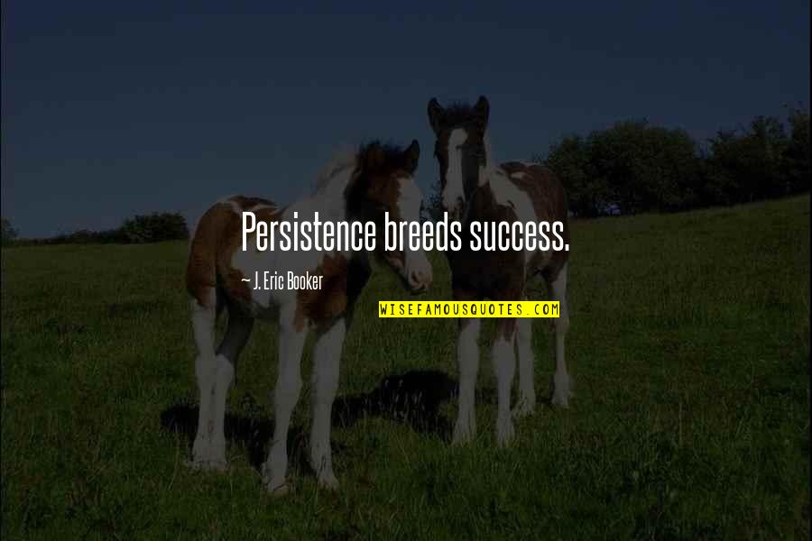 Cheng Ho Quotes By J. Eric Booker: Persistence breeds success.