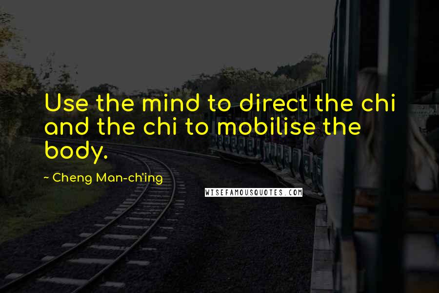 Cheng Man-ch'ing quotes: Use the mind to direct the chi and the chi to mobilise the body.