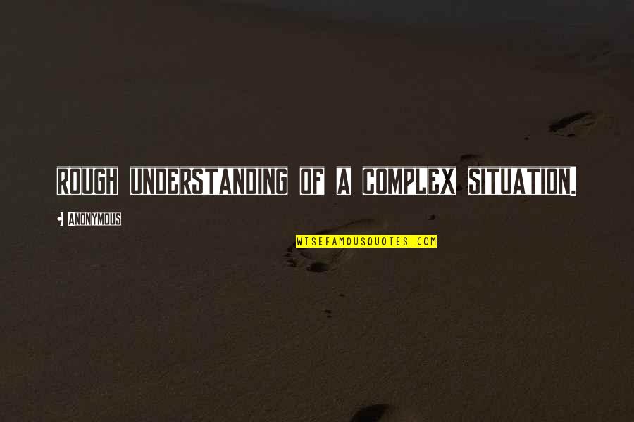 Chenkon Carrasco Quotes By Anonymous: rough understanding of a complex situation.