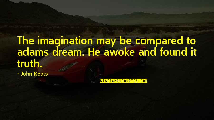 Chennai Day Quotes By John Keats: The imagination may be compared to adams dream.