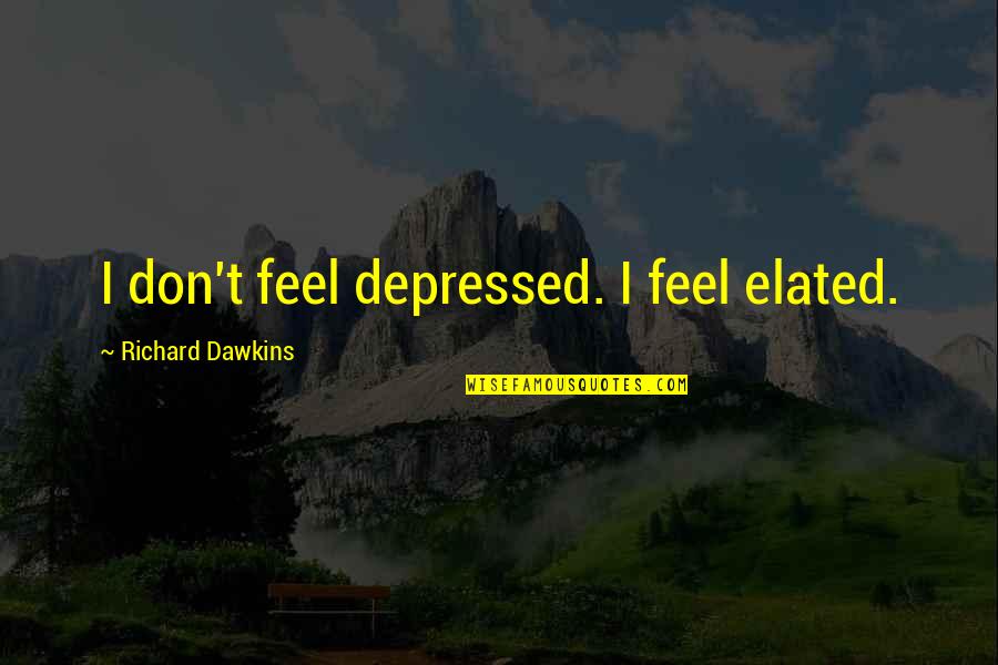 Chennai Flood Quotes By Richard Dawkins: I don't feel depressed. I feel elated.