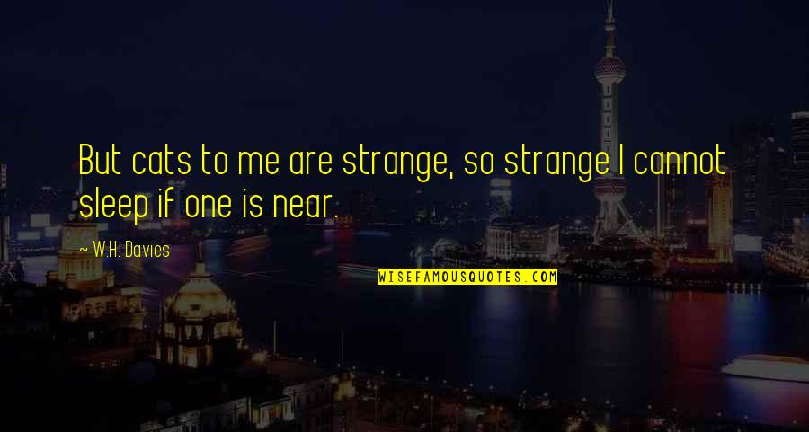 Chennaiyin Fc Quotes By W.H. Davies: But cats to me are strange, so strange
