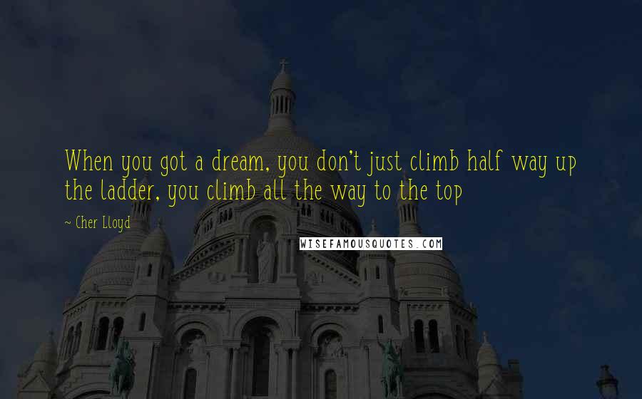 Cher Lloyd quotes: When you got a dream, you don't just climb half way up the ladder, you climb all the way to the top