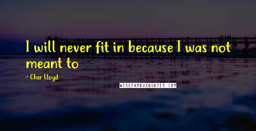 Cher Lloyd quotes: I will never fit in because I was not meant to