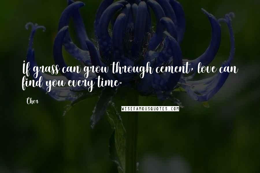 Cher quotes: If grass can grow through cement, love can find you every time.