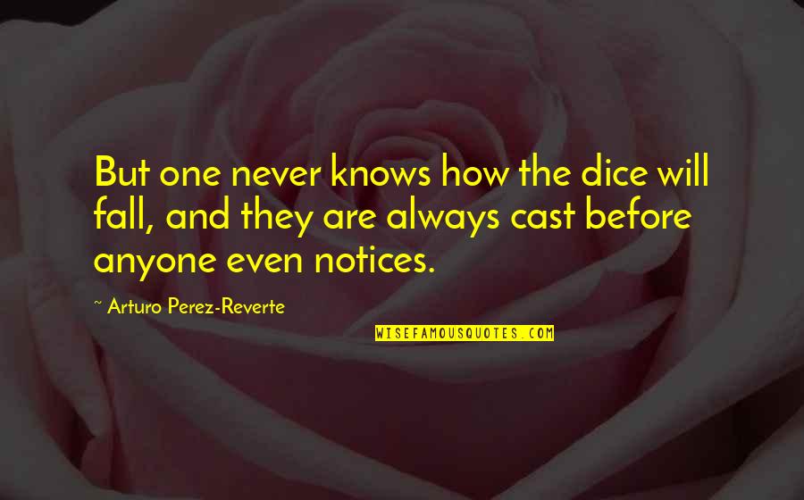 Cheray Zauderer Quotes By Arturo Perez-Reverte: But one never knows how the dice will