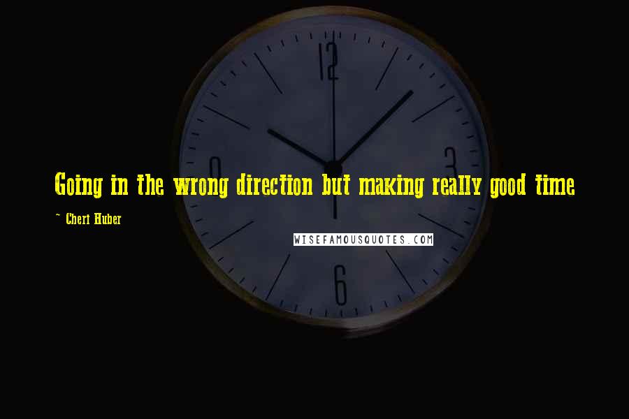 Cheri Huber quotes: Going in the wrong direction but making really good time