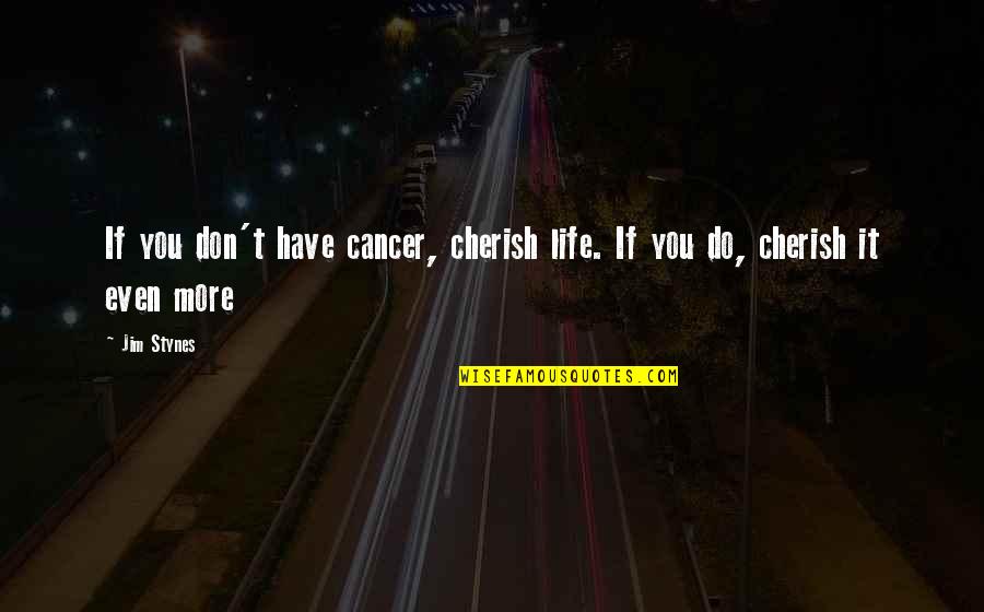 Cherish Life Quotes By Jim Stynes: If you don't have cancer, cherish life. If