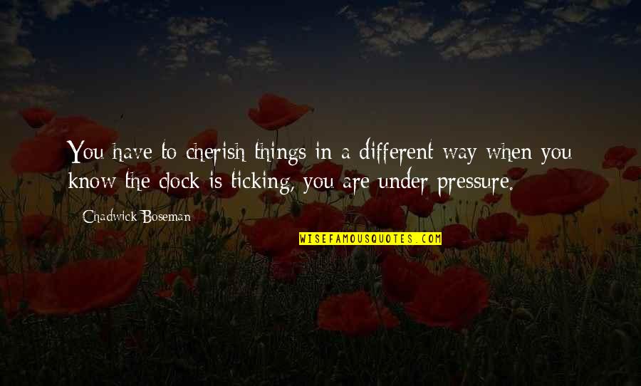 Cherish Things You Have Quotes By Chadwick Boseman: You have to cherish things in a different Cherish Things You Have Quotes By Chadwick Boseman: You have to cherish things in a different