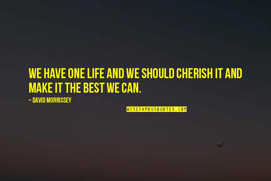 Cherish Those In Your Life Quotes By David Morrissey: We have one life and we should cherish Cherish Those In Your Life Quotes By David Morrissey: We have one life and we should cherish