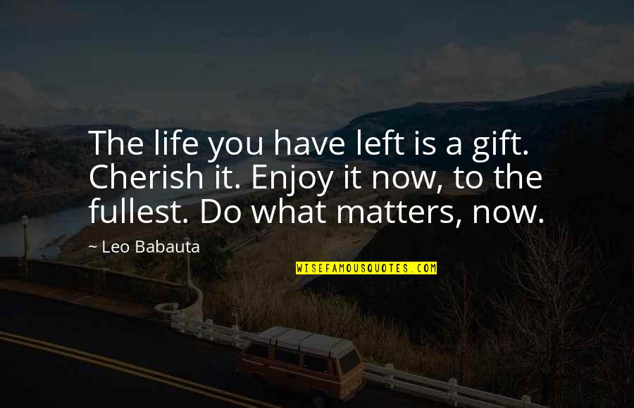 Cherish What You Have Quotes By Leo Babauta: The life you have left is a gift.