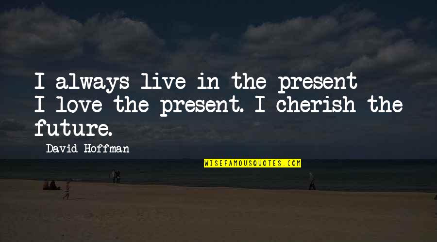 Cherish Your Love Quotes By David Hoffman: I always live in the present - I