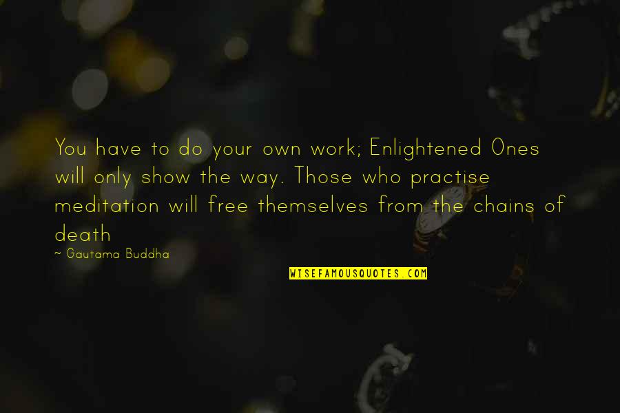 Cherishing Life Quotes By Gautama Buddha: You have to do your own work; Enlightened