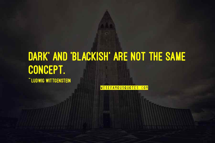 Chernobog Quotes By Ludwig Wittgenstein: Dark' and 'blackish' are not the same concept.