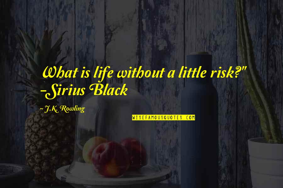 Cherry Picking Quotes By J.K. Rowling: What is life without a little risk?" -Sirius