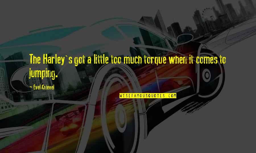 Cherry Tomato Quotes By Evel Knievel: The Harley's got a little too much torque